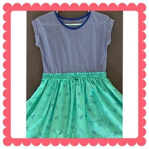 NWOT Striped Parer Airplane Dress Cat & Jack XL 14